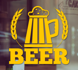 Малюнок кухля пива з текстом beer для реклами